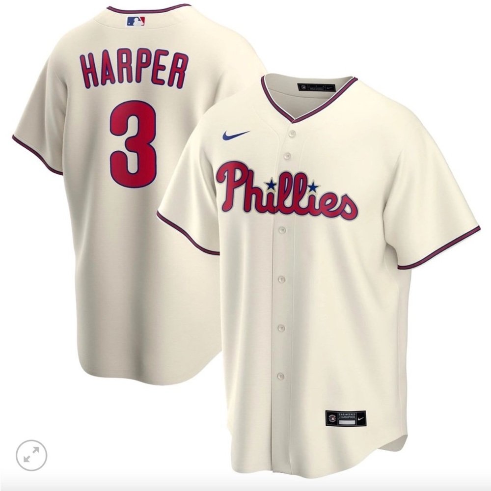Brand new cream Phillies Bryce Harper jersey with tags